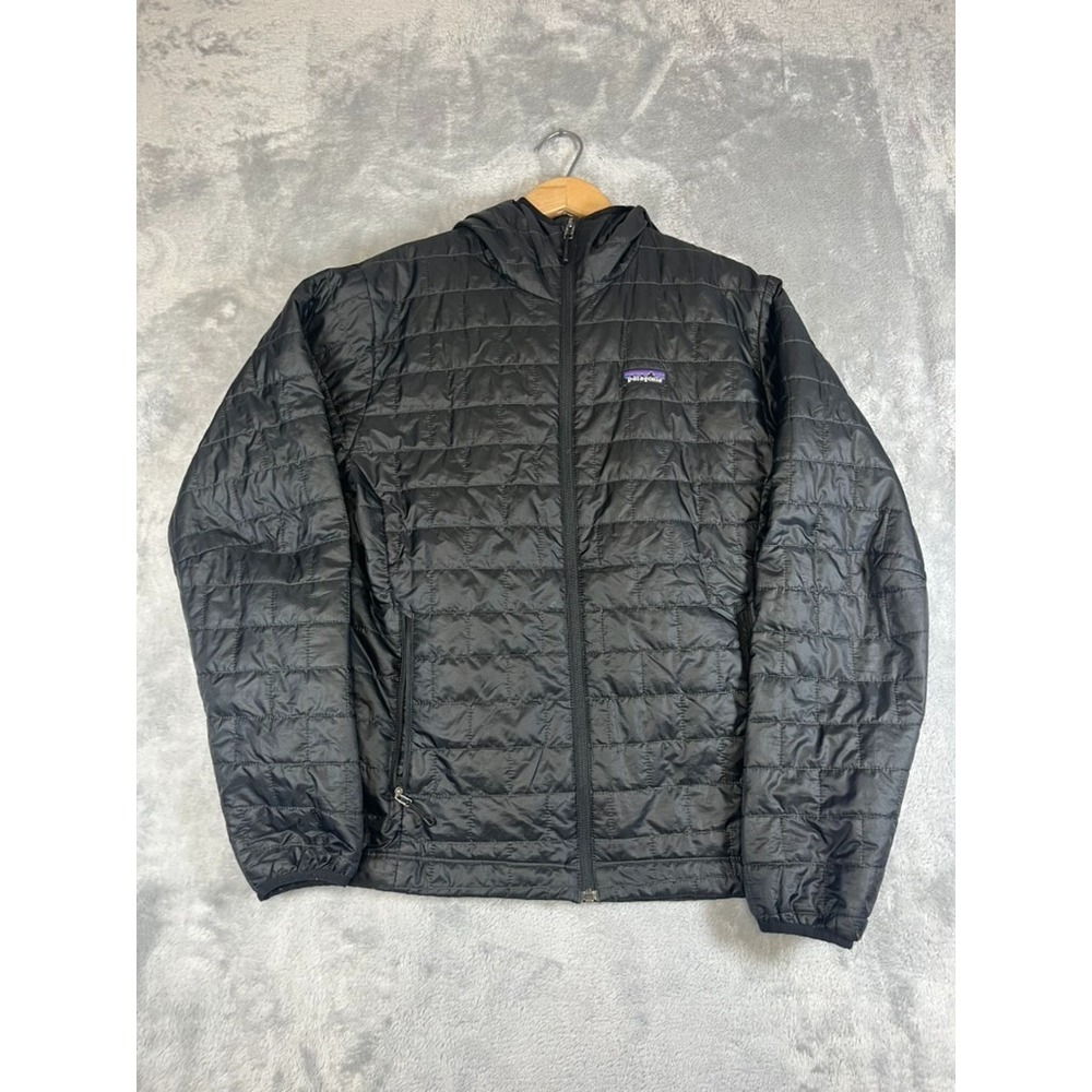 Patagonia Nano Puff Full Zip Up Insulated Jacket Mens Size Medium Black Solid